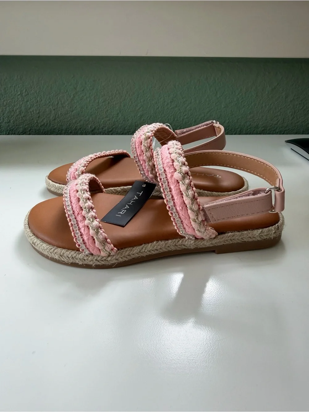 Tahari Pink Double-Strap Girls Sandals
